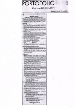 LMPI Iklan Hasil RUPS 2019 250