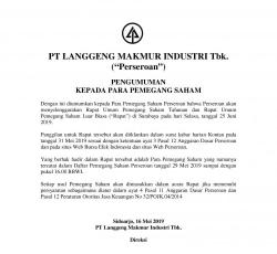 LMPI Pengumuman RUPS 2019 250