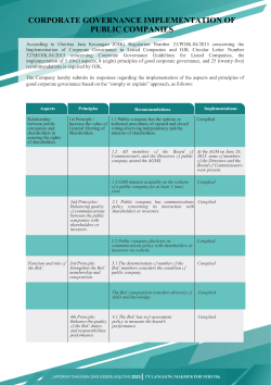 26 AR Corporate Governance Implementation Page1 250